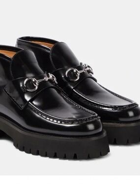 GUCCI Women’s Horsebit Leather Ankle Boot Black Size 8.5 US NIB 764204